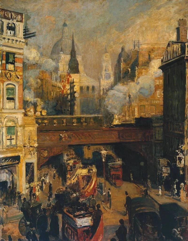 Ludgate circus, entrata nella città, 1910 ca